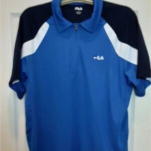 Fila Athletic Zip Embroidery Polyester  Shirt S‎
